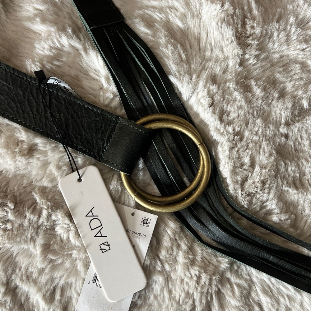 NWT $89 ADA Wrap Fringe Belt - Khaki